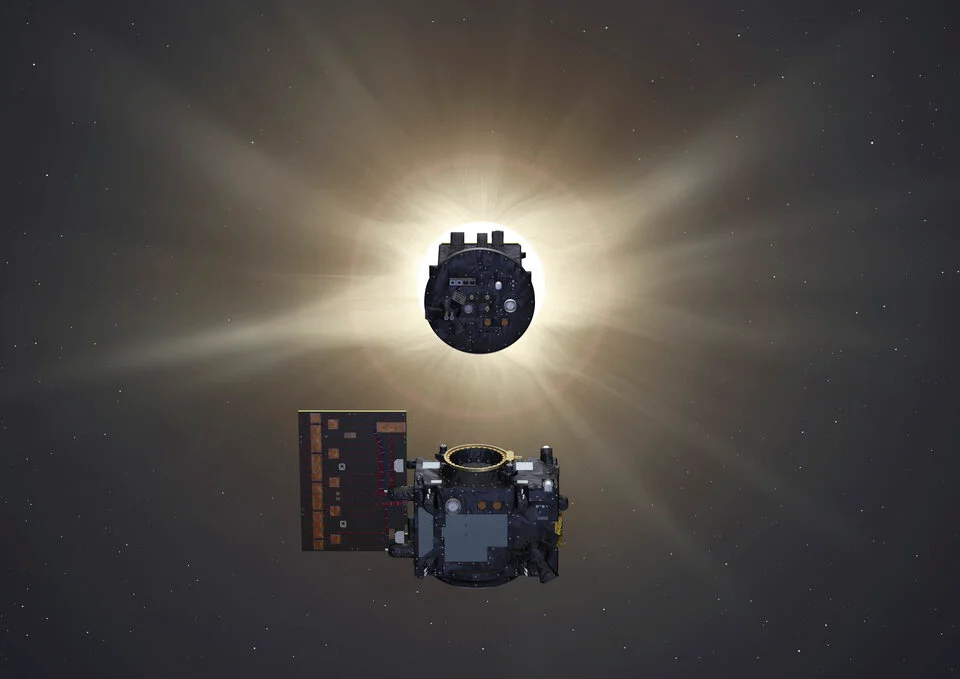 Illustration of ESA Proba-3's artificial solar eclipse