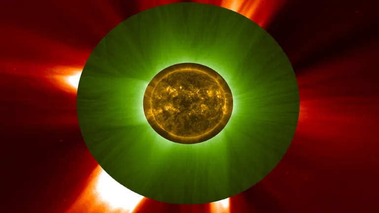 The Sun and its corona viewed by Proba-2, Proba-3 and SOHO.