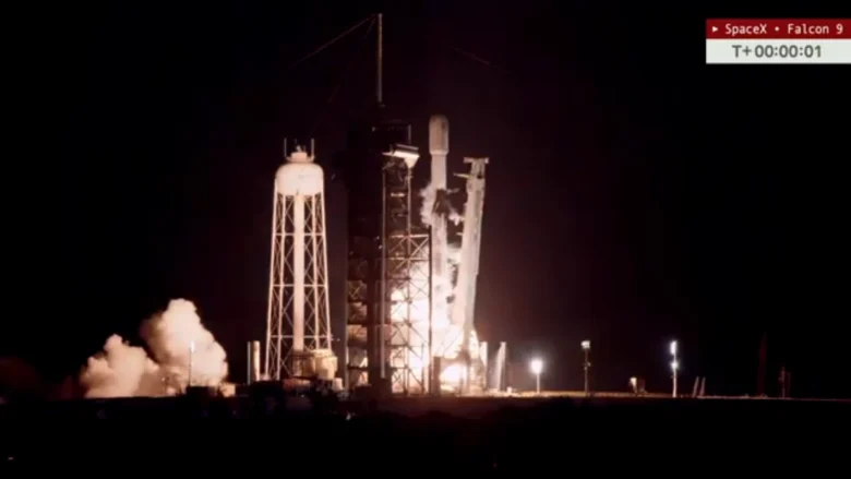 SpaceX Falcon 9 rocket liftoff.