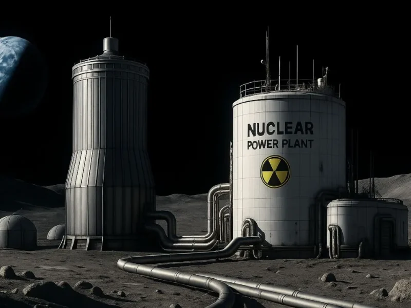 Conceptual image of a Nuclear Power Plant on the Moon.