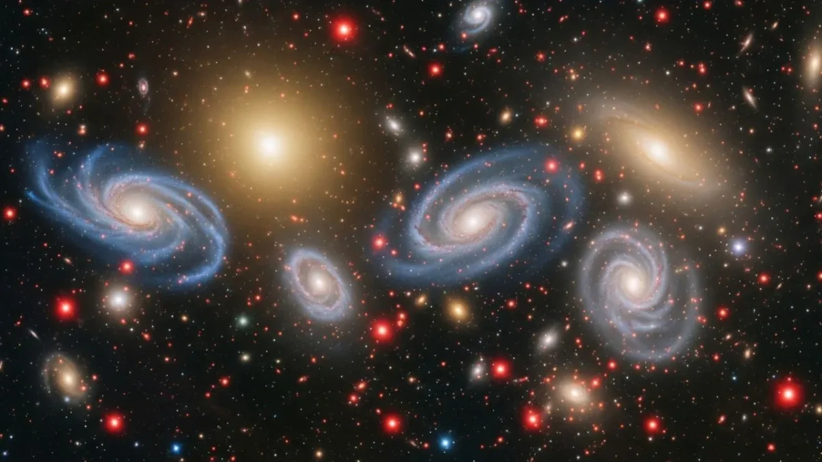 Astronomers connect rare ‘little red dots’ galaxies to slow-spinning dark matter halos in early universe