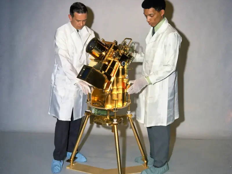 Dr. George Carruthers, right, and William Conway.