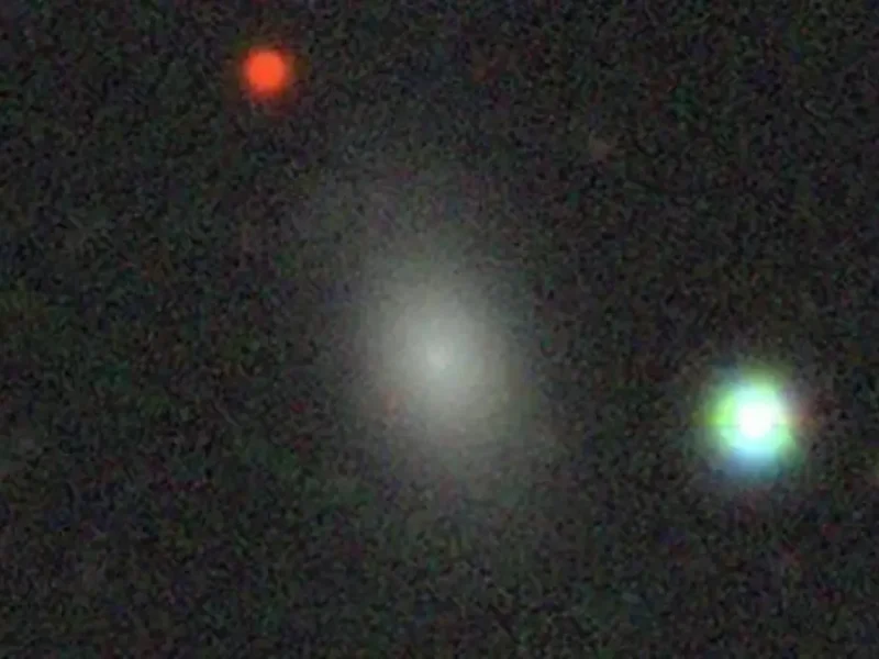 A rare "runaway" dwarf galaxy named dE01+09.