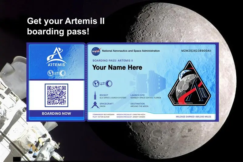 Artemis II Boarding Pass by NASA.