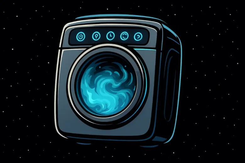 A Washing machine Floating in Space.