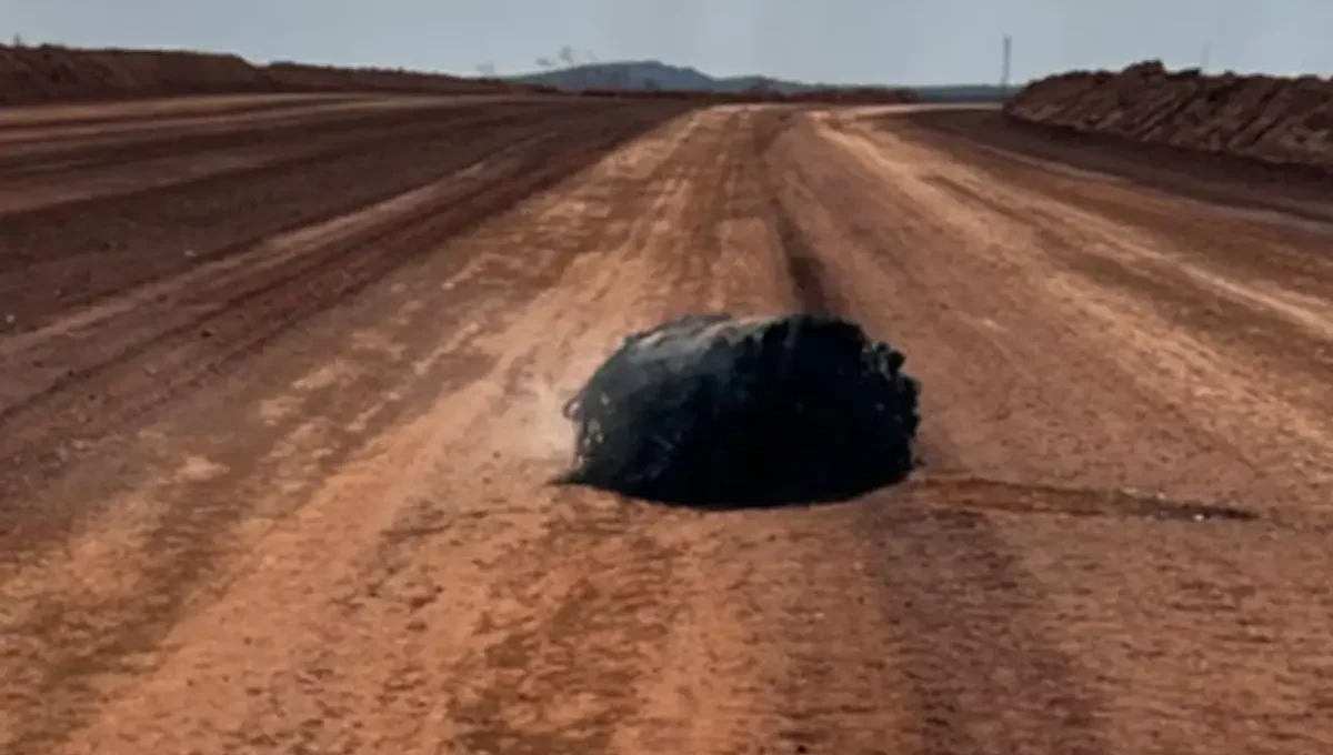 Space debris on a remote road in Australia.