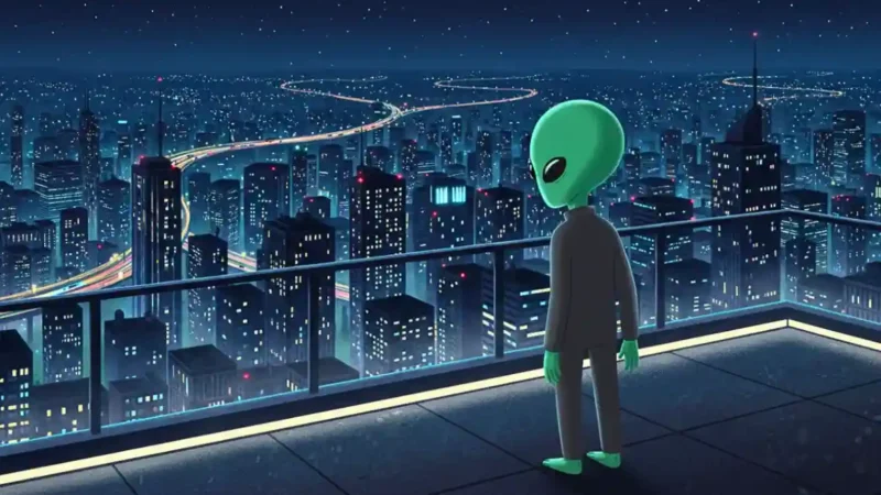 Alien on Rooftop.