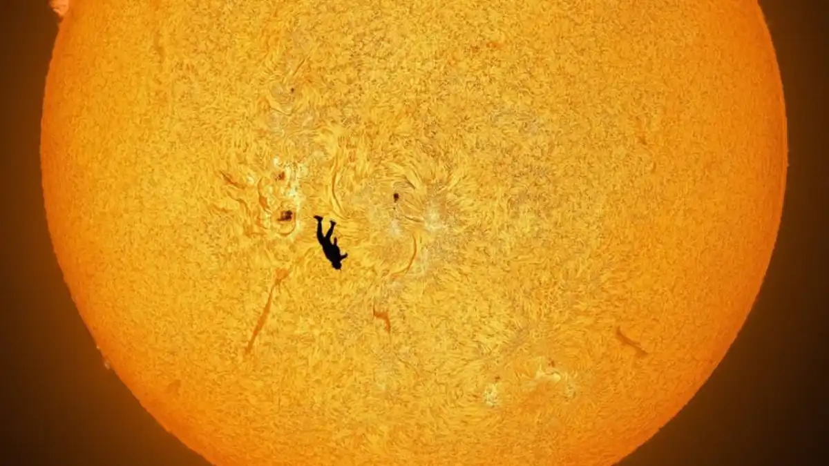 Skydiver appears to cross the Sun in a once-in-a-lifetime shot captured over Arizona