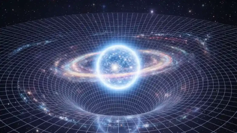 Illustration of a spacetime curve.