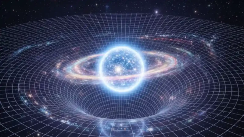 Illustration of a spacetime curve.