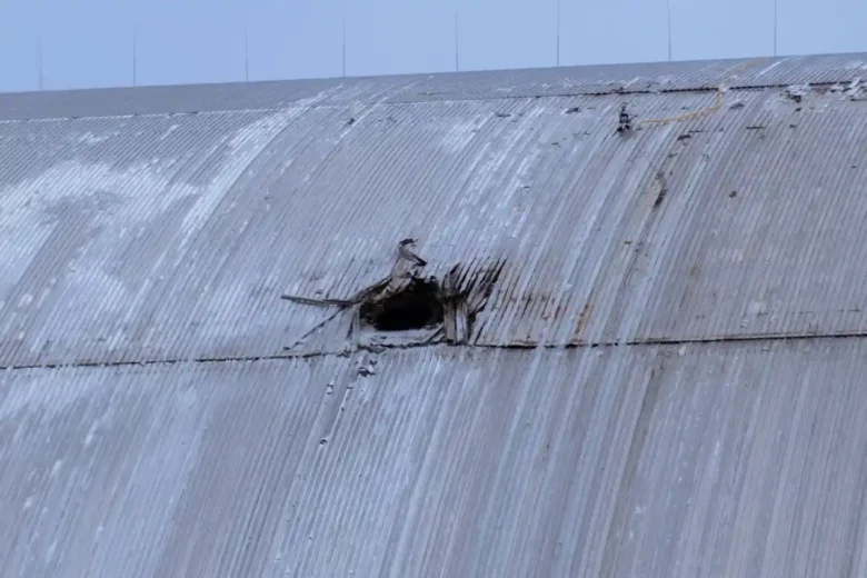 A Hole in Chernobyl Shielding Dome.