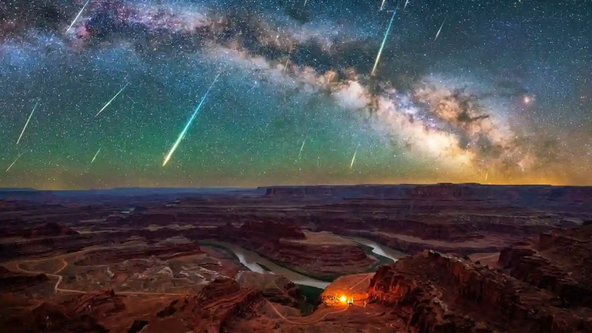 Meteor Shower over the Mountains.