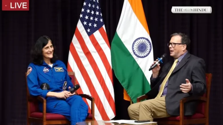 Sunita Williams and Donald Maynard at American Center in Delhi.