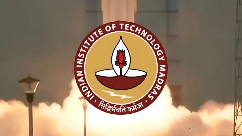IIT Madras logo with a rocket launch in the background.