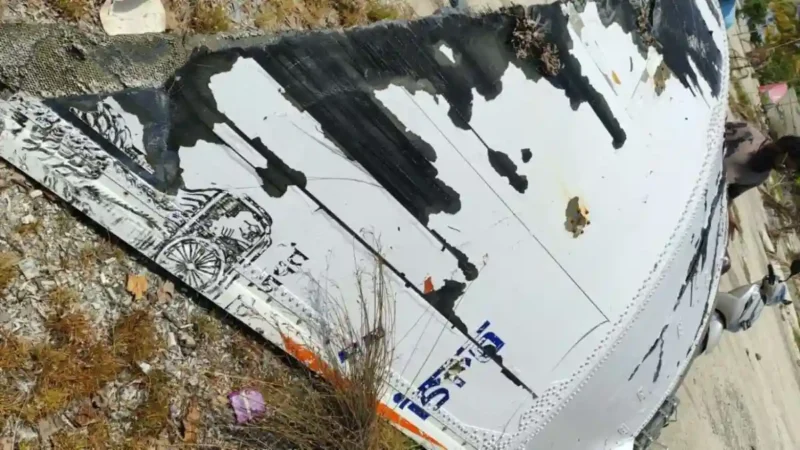 Rocket debris on a remote island.