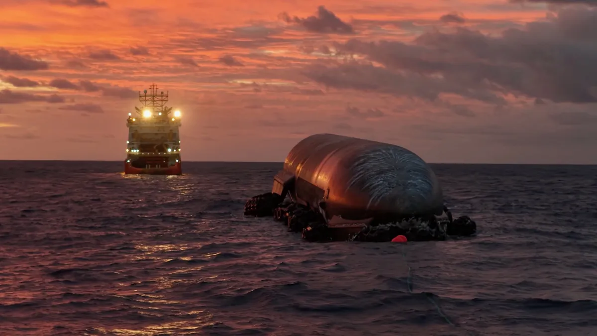 SpaceX Starship Floating in an Ocean.